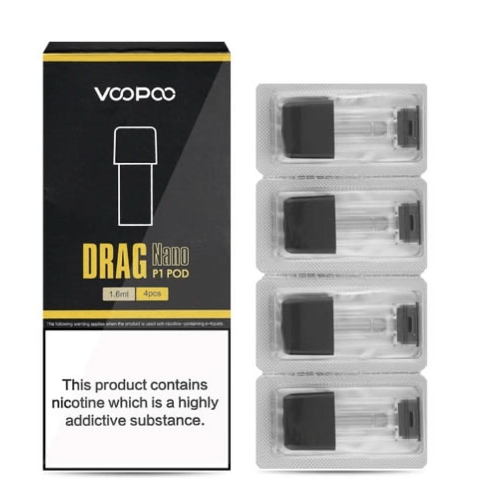 VOOPOO Drag Nano P1 Replacement Pods (4PCS) | Eliquid Base - Eliquid Base VOOPOO Drag Nano P1 Replacement Pods (4PCS) | Eliquid Base - Eliquid Base