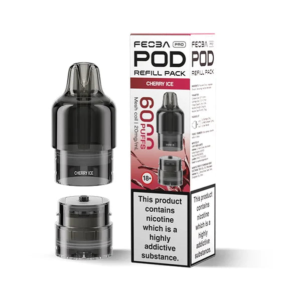 FEOBA Bar Pro 6000 Prefilled Pod in Cherry Ice flavour with sweet icy cherry.