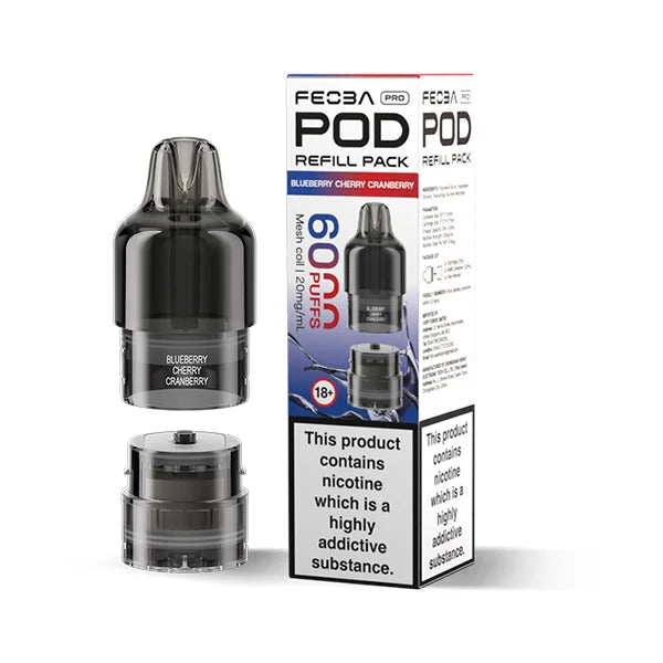 FEOBA Bar Pro 6000 Prefilled Pod in Blue Cherry Cranberry fruity berry blend.