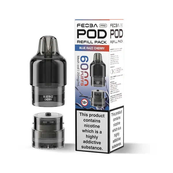 FEOBA Bar Pro 6000 Prefilled Pod in Blue Razz Cherry sweet berry mix.