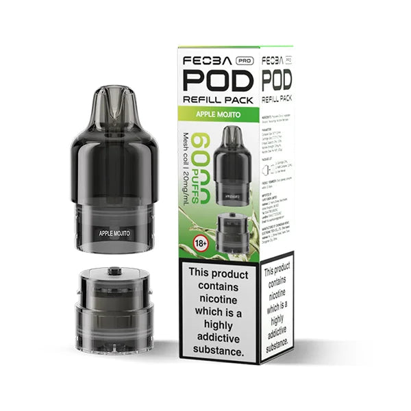 FEOBA Bar Pro 6000 Prefilled Pod in Apple Mojito flavour with minty fresh apple twist