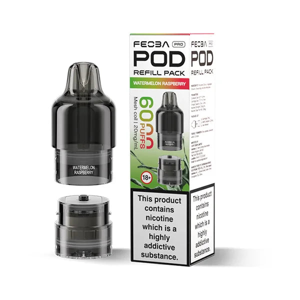 FEOBA Bar Pro 6000 Prefilled Pod in Watermelon Raspberry fruity juicy mix.