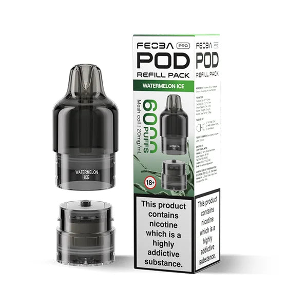 FEOBA Bar Pro 6000 Prefilled Pod in Watermelon Ice cool refreshing taste.