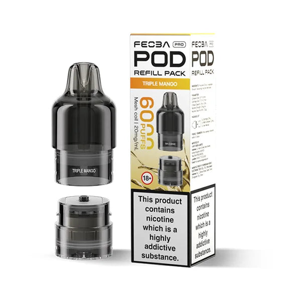 FEOBA Bar Pro 6000 Prefilled Pod in Triple Mango tropical sweet flavour.