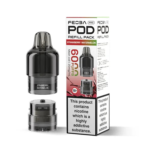 FEOBA Bar Pro 6000 Prefilled Pod in Strawberry Watermelon juicy fruity duo.