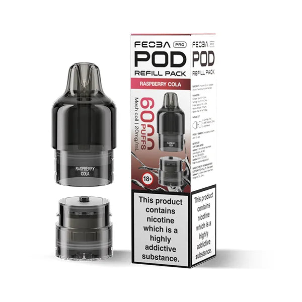 FEOBA Bar Pro 6000 Prefilled Pod in Raspberry Cola sweet soda-inspired mix.