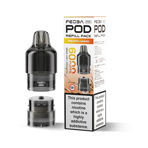 FEOBA Bar Pro 6000 Prefilled Pod in Pineapple Mango exotic tropical blend.