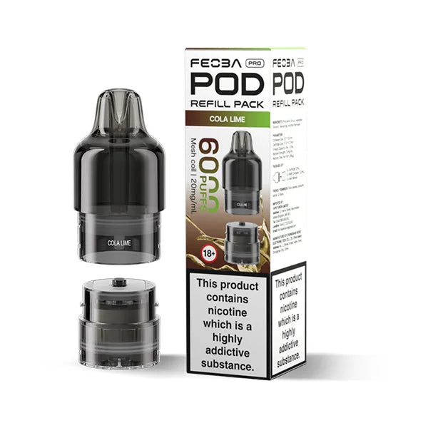 FEOBA Bar Pro 6000 Prefilled Pod in Cola Lime flavour with zesty soda blend.