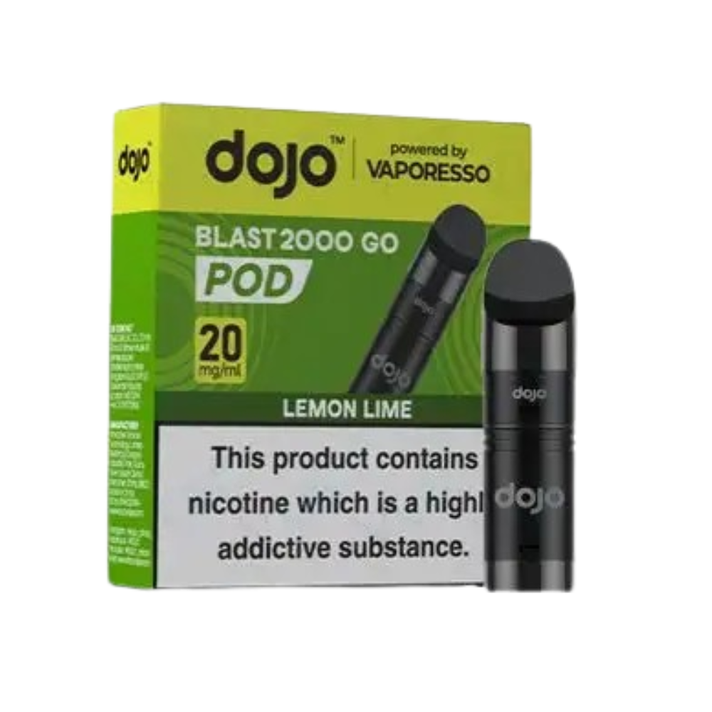 Vaporesso Dojo Blast 2000 Go Prefilled Pod Vape in Lemon Lime flavour for a zesty citrus burst.