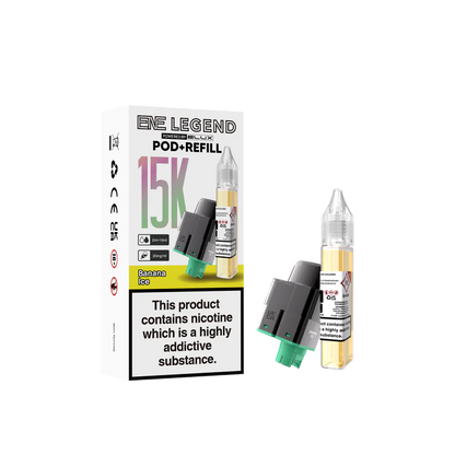 E-Liquid pod and refill packaging with nicotine warning label on a white background