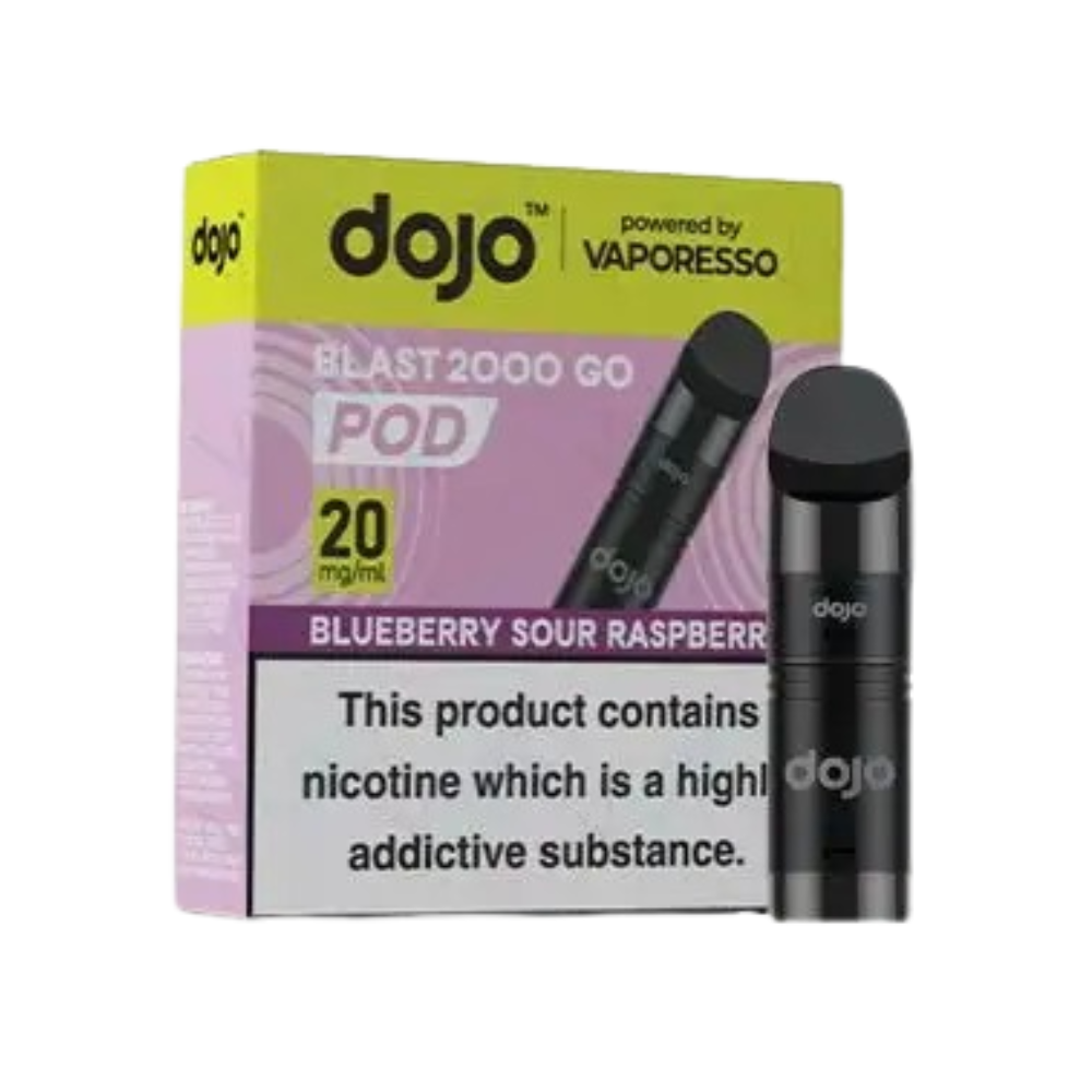 Vaporesso Dojo Blast 2000 Go Prefilled Pod Vape in Blueberry Sour Raspberry flavour with sweet fruity taste
