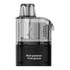 Clear and black vape pod with 'Kiwi passion fruit guava' text on a white background