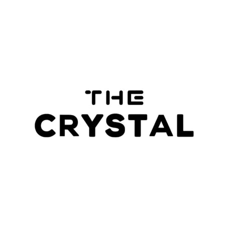 THE CRYSTAL logo in bold black uppercase text
