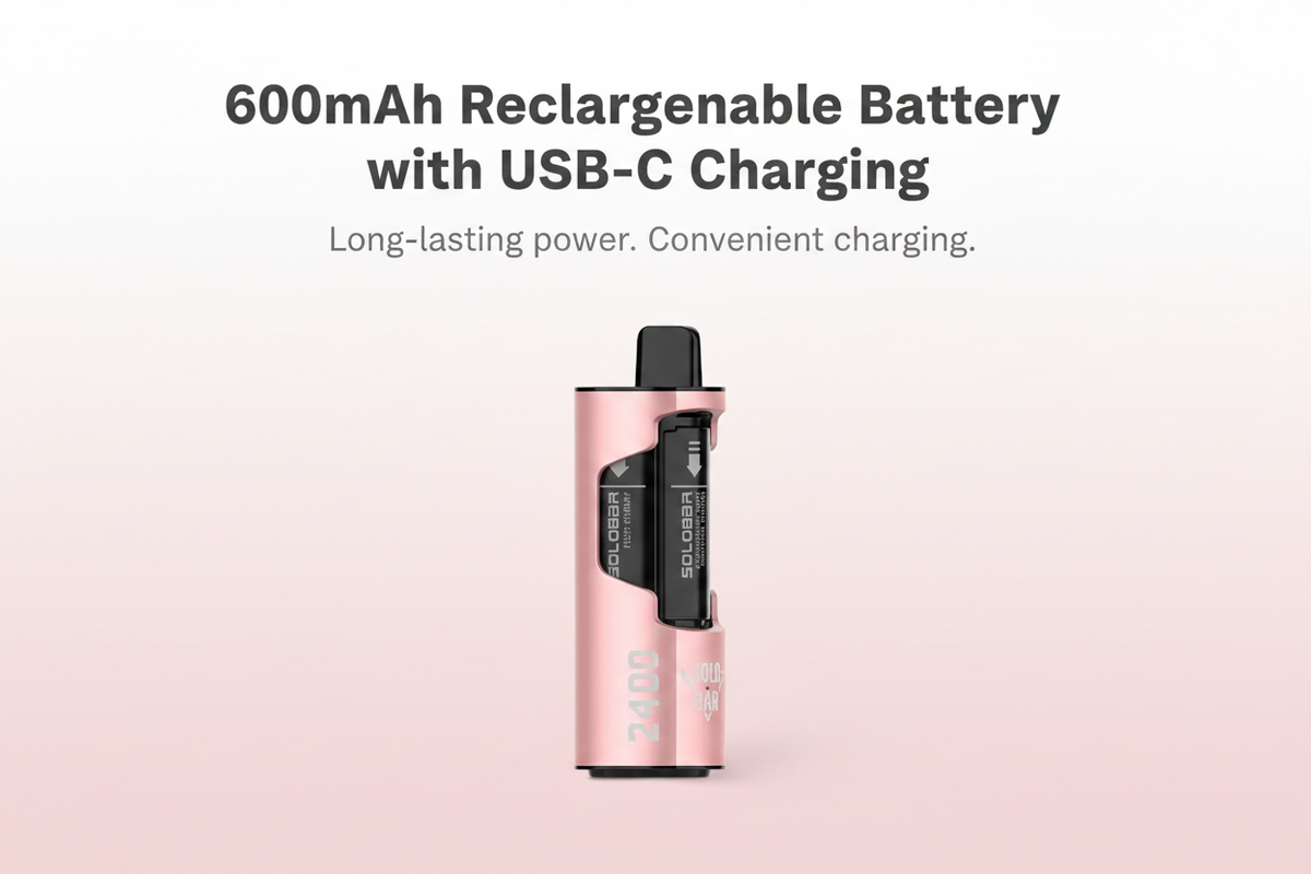 600mAh Rechargeable Battery with USB-C Charging