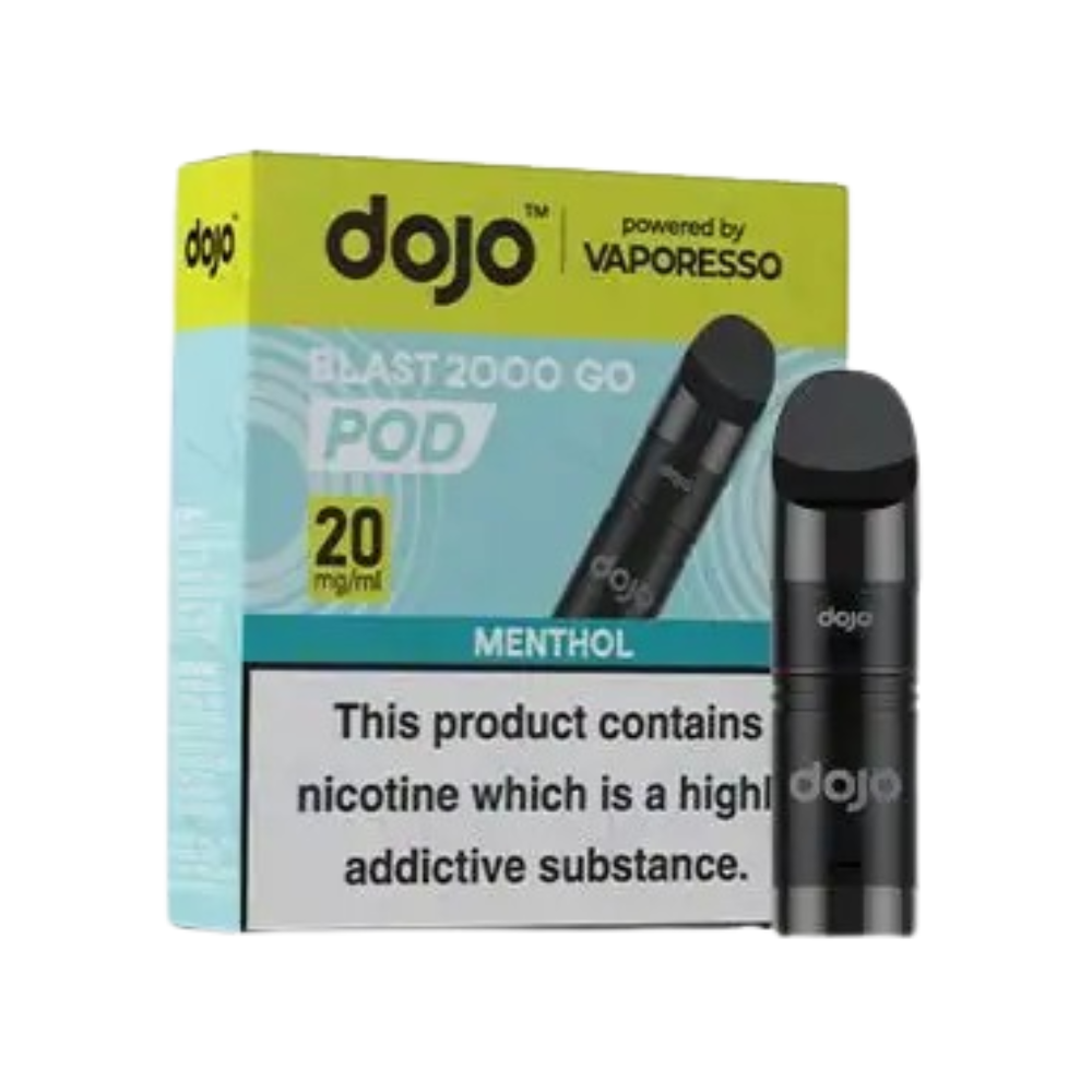 Vaporesso Dojo Blast 2000 Go Prefilled Pod Vape in Menthol flavour with a refreshing icy hit.