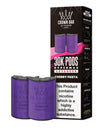 Purple vape pods with packaging labeled 'Crown Bar Al Fakher' on a white background