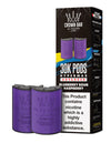 Purple vape pods with 'Crown Bar' packaging on a white background