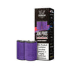 Purple vape pods with packaging labeled 'Crown Bar' on a white background