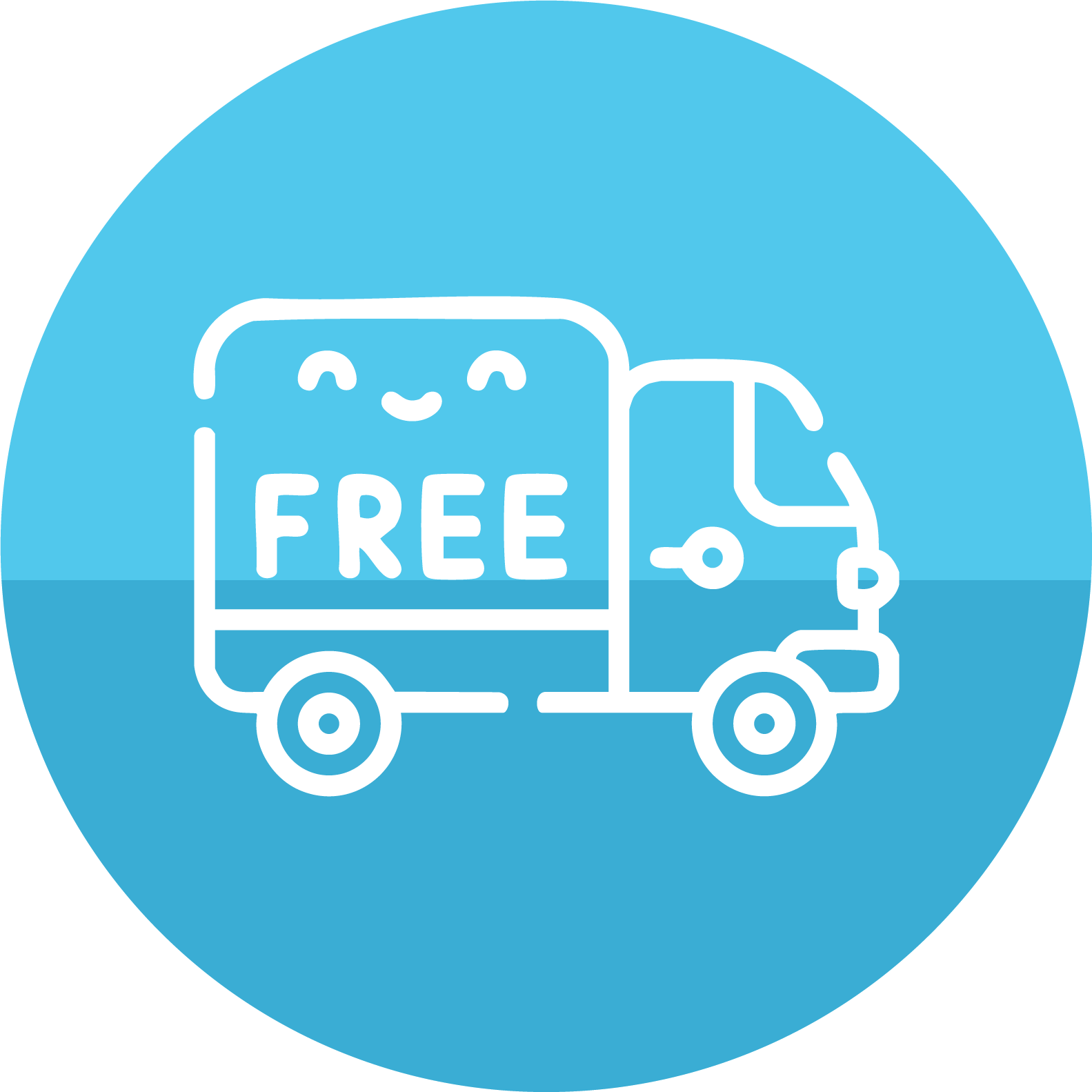 Blue free shipping truck icon








