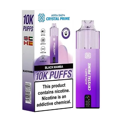 Crystal Prime Aura Bar Twist 10000 Disposable Device 20MG , Black Mamba