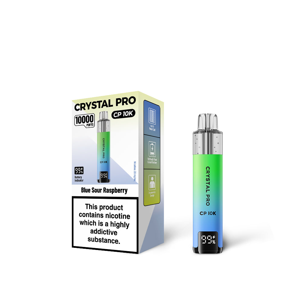 Crystal Pro CP 10000 Disposable Vape - Eliquid Base - BlueSourRaspberry