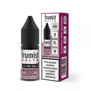 Frumist Salts e-liquid bottle and packaging on a white background