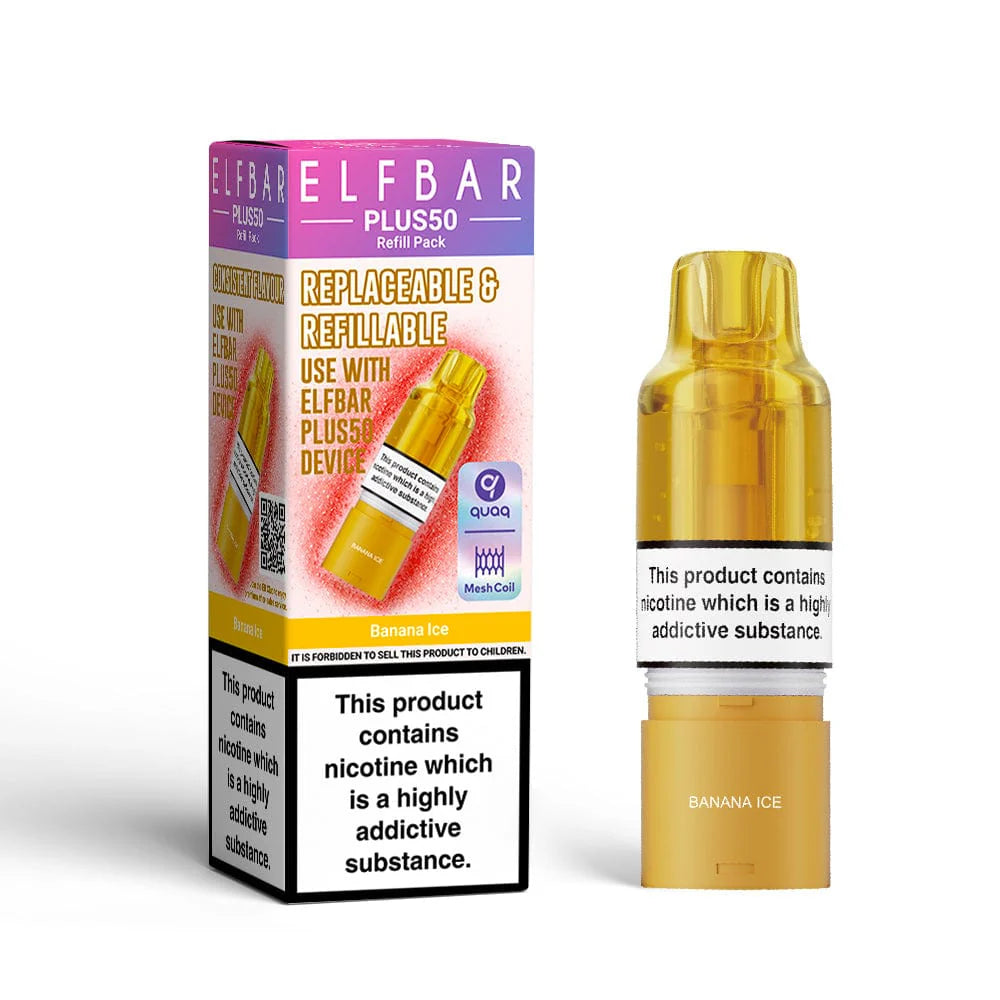 Elf Bar Plus Go vape device and packaging on a white background