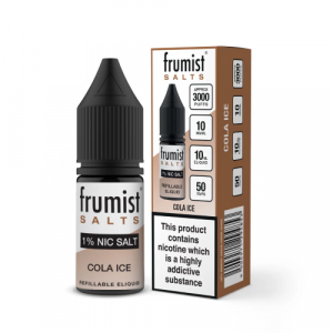 Frumist Cola Ice vape juice bottle and packaging on a white background