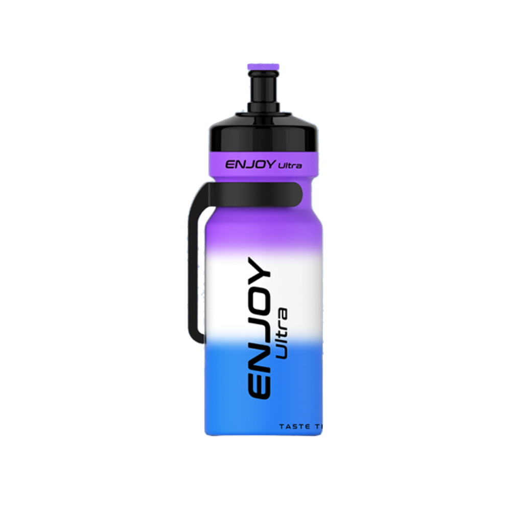 Gradient blue to purple water bottle with 'ENJOY Ultra' branding on a white background