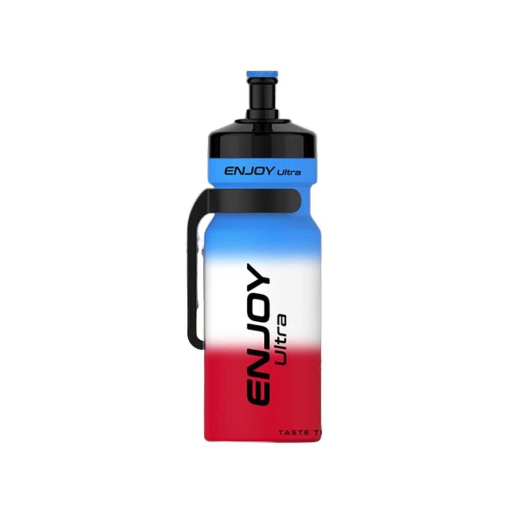 Gradient water bottle with 'ENJOY Ultra' branding on a white background