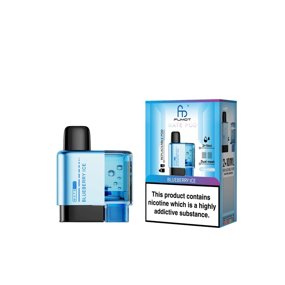 Blueberry Ice vape device and packaging on a white background