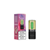 Vape device and packaging with cherry cola flavor on a white background