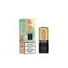 Vape device and packaging with nicotine warning label on a white background