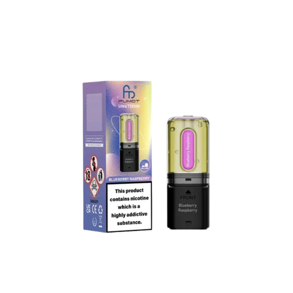 E-liquid bottle and packaging with branding on a white background