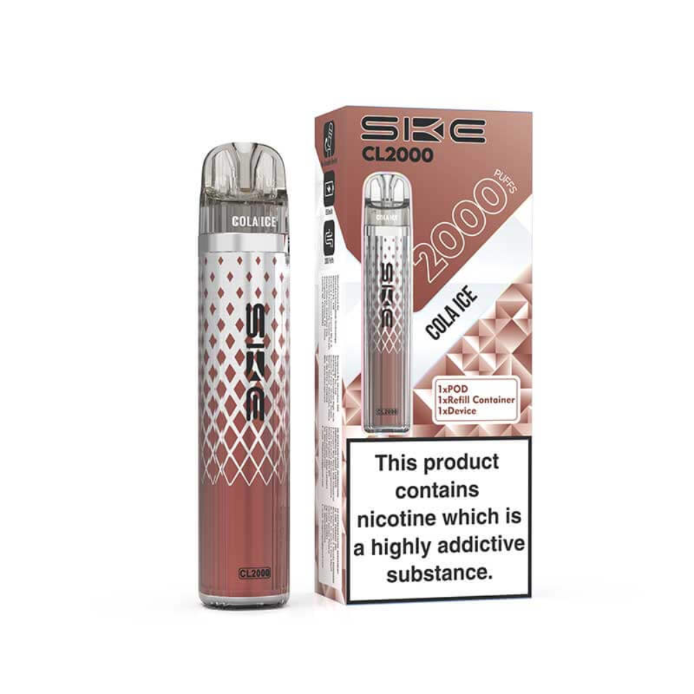 SKE CL2000 vape device and packaging on a white background
