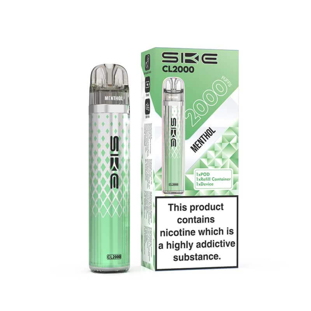 SKE CL2000 vape pen and packaging on a white background