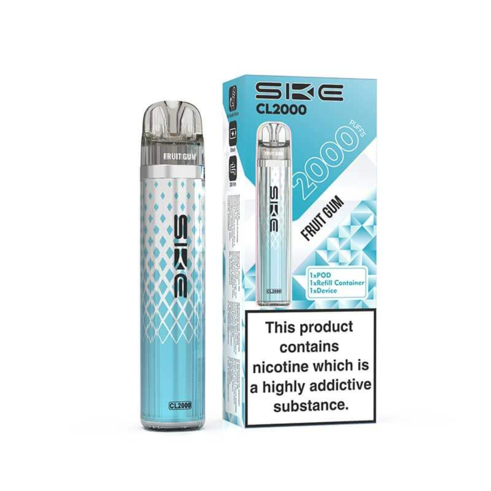 SKE CL2000 vape device and packaging on a white background