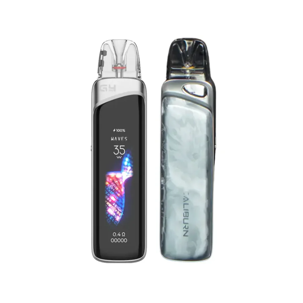 Two vaping devices on a white background