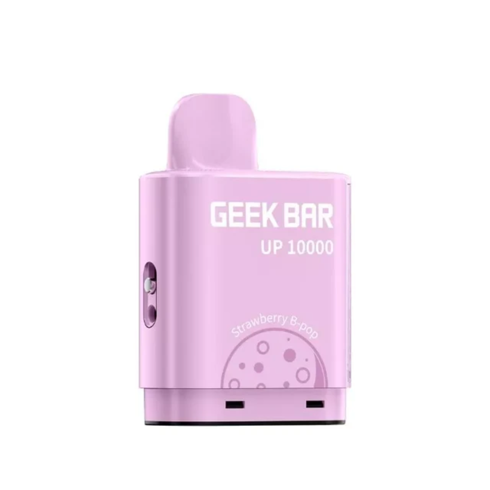 Pink vape device with 'Geek Bar' branding on a white background