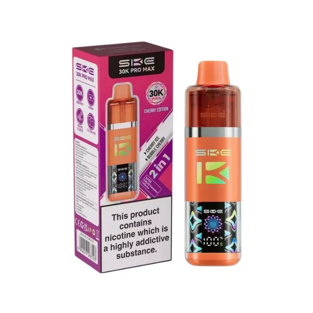SKE 30K Pro Max vape device and packaging on a white background