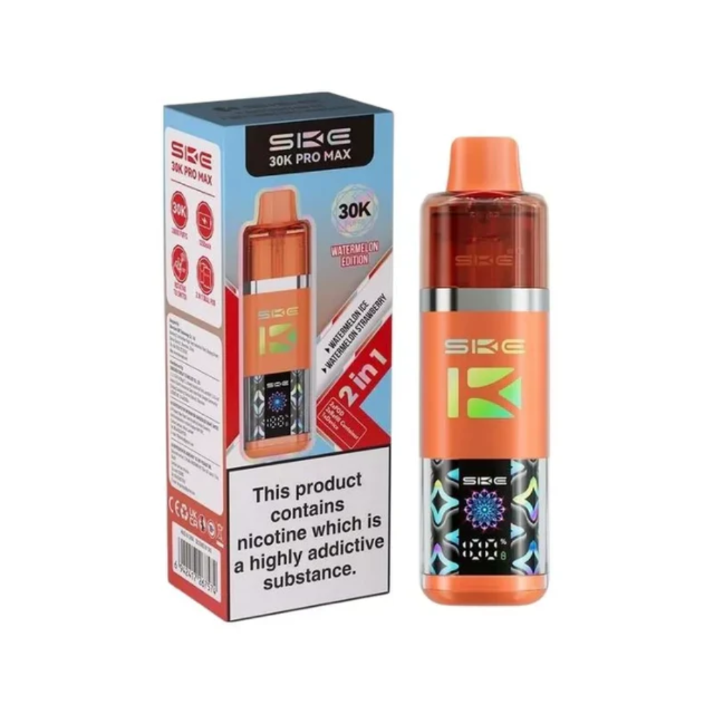 SKE 30K Pro Max vape device and packaging on a white background