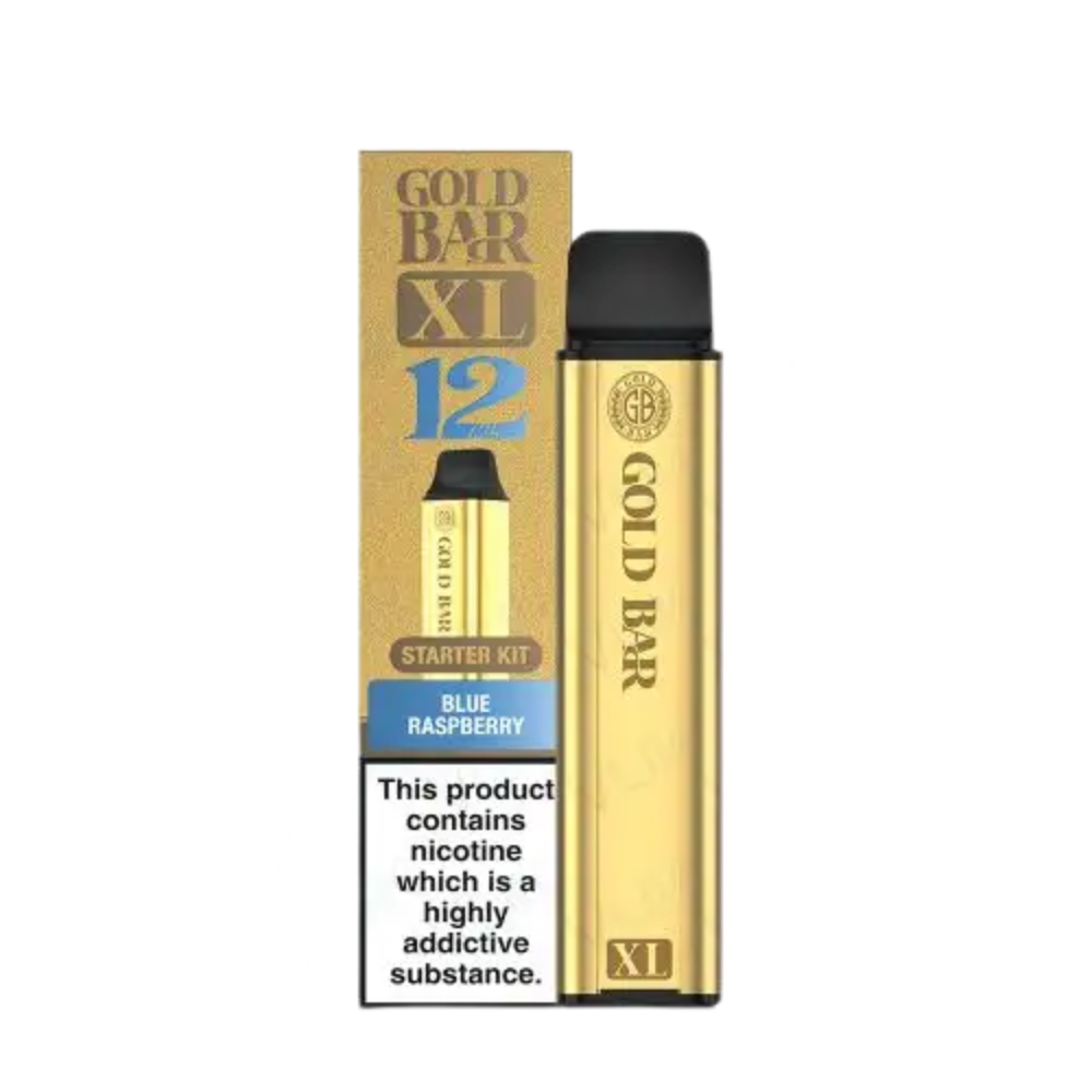 Gold Bar XL vape device and packaging on a white background