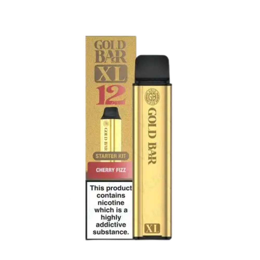Gold Bar XL vape device and packaging on a white background
