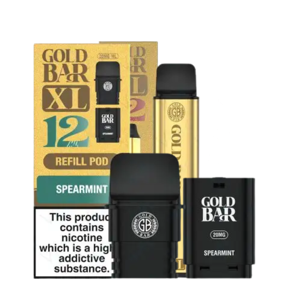 Gold Bar XL vape device and packaging on a white background