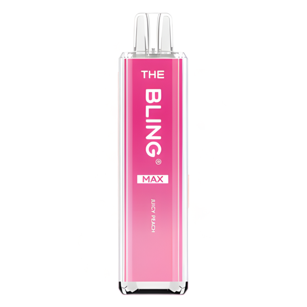 Pink electronic device with 'THE BLING' branding on a white background