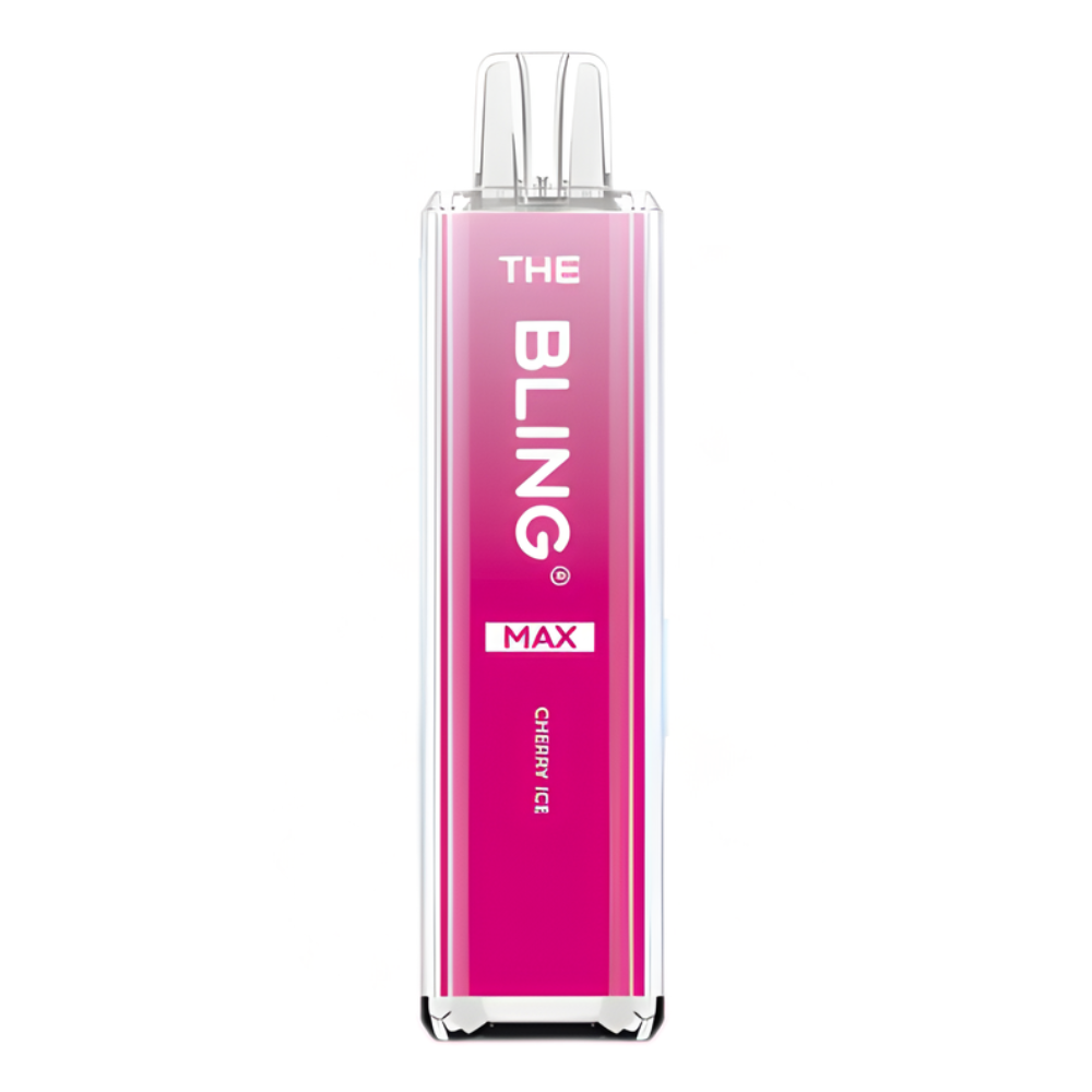 Pink electronic device with 'THE BLING' branding on a white background