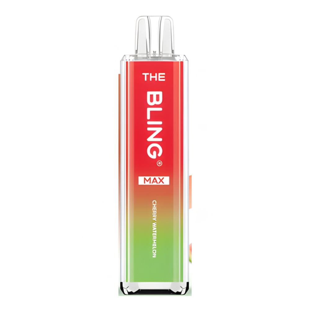 Red and green vape device with 'The Bling' branding on a white background