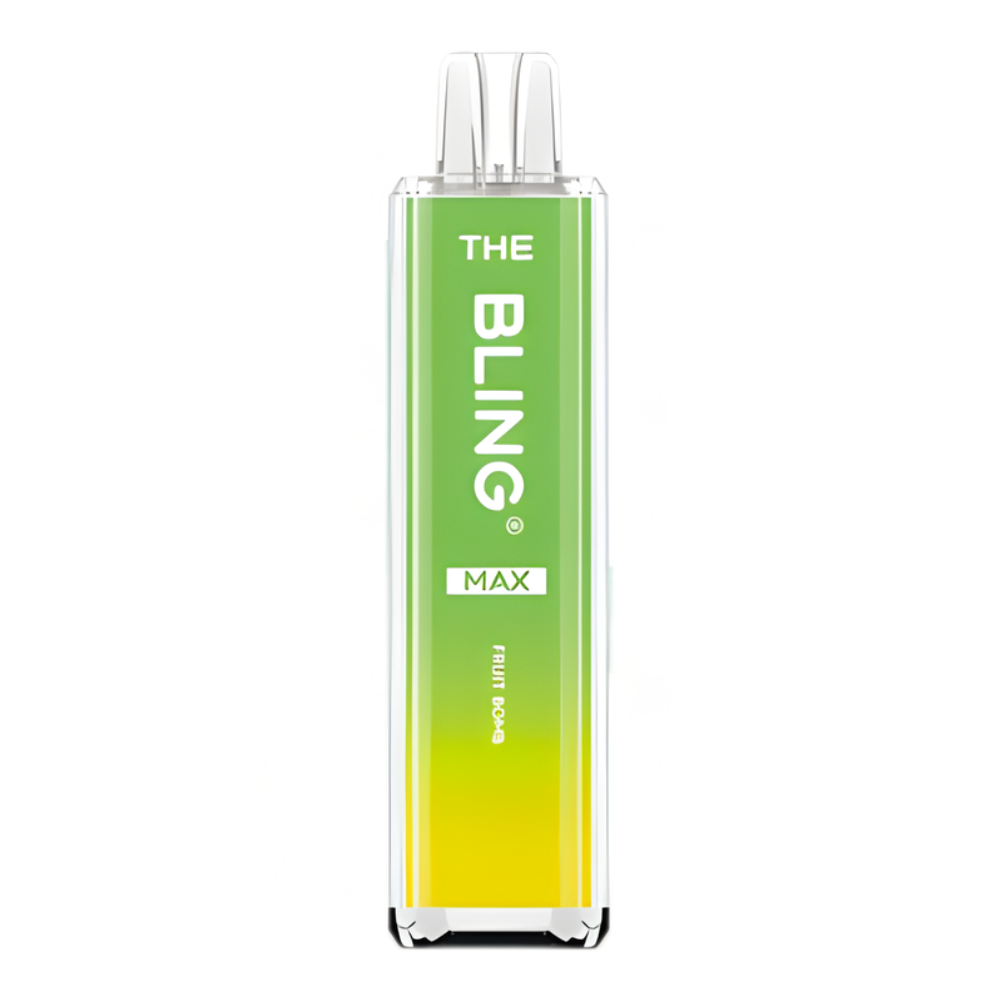 Green and yellow vape device with 'The Bling' branding on a white background