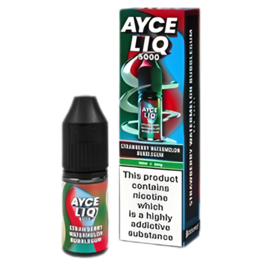 Ayce Liq vape juice bottle and packaging on a white background