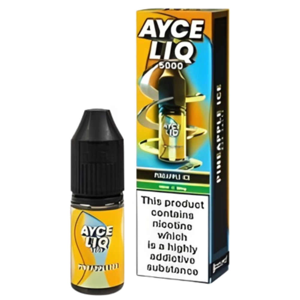 Ayce LIQ vape juice bottle and packaging on a white background